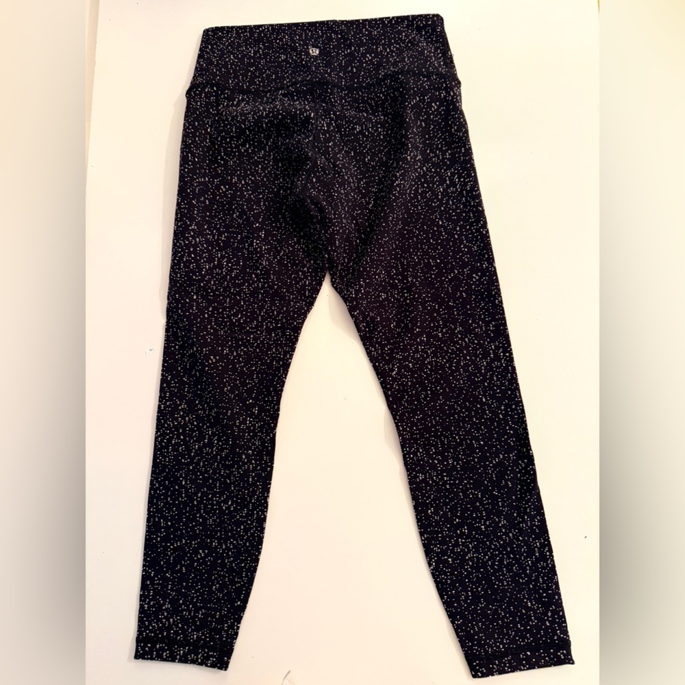 Lululemon Black White Speckled Leggings Size Appx 4 - Picture 2 of 7